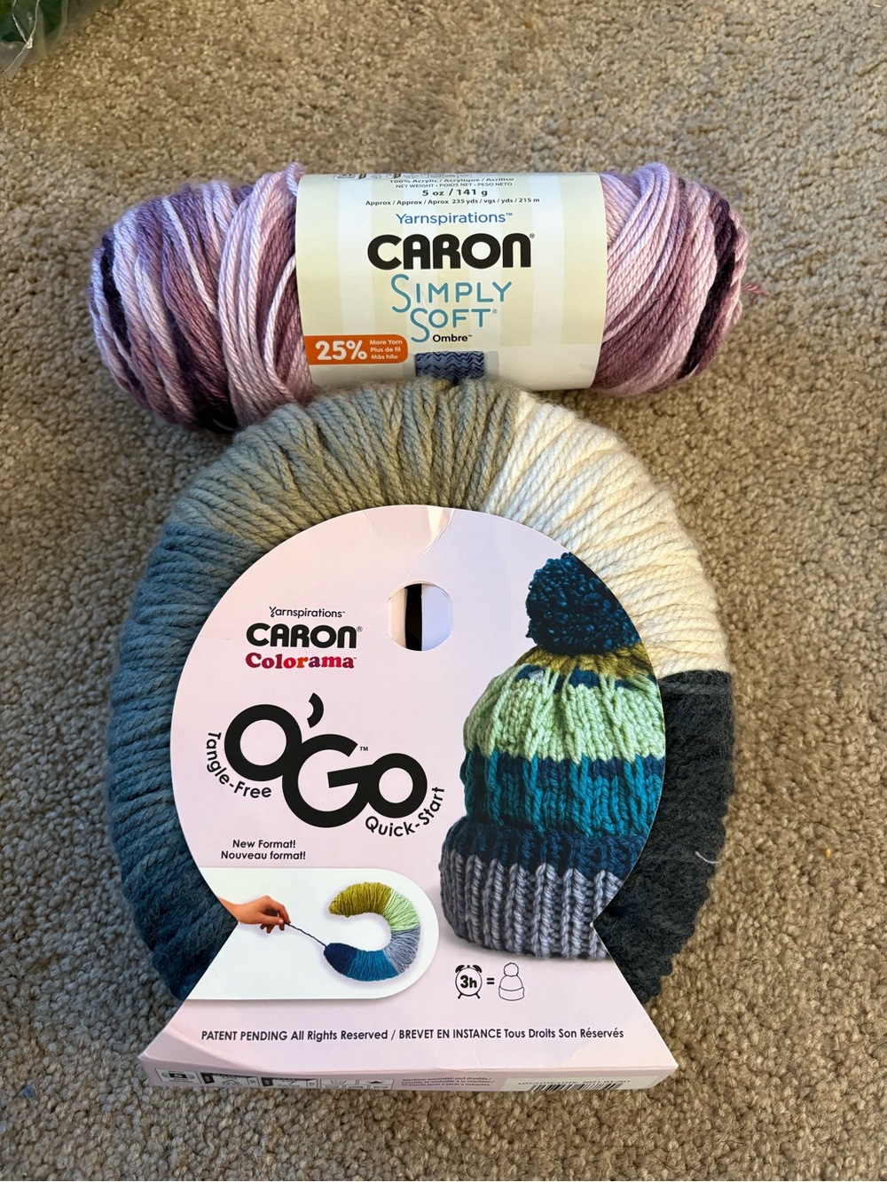 Yarnspirations Caron 100% Acrylic Yarn Bundle of 2 New Items
